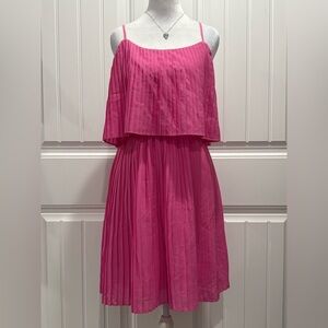 Merona Womens Hot Pink Pleated Overlay Sundress Size M